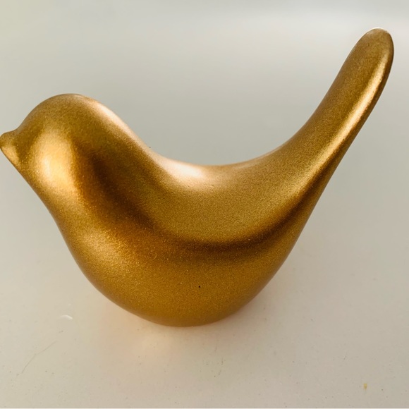 Bird Decor Home Tray Shelf Small Resin Gold - Picture 1 of 4